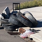 Debris on Street, Sidewalk, Boulevard at 4098 88 Av NE