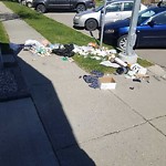 Debris on Street, Sidewalk, Boulevard at 132 13 Av NE