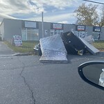 Debris on Street, Sidewalk, Boulevard at 1303 45 Av NE